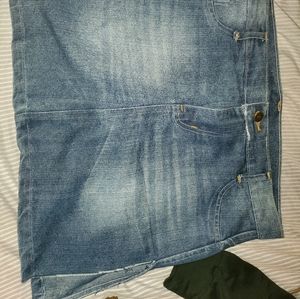 Mini blue jean skirt